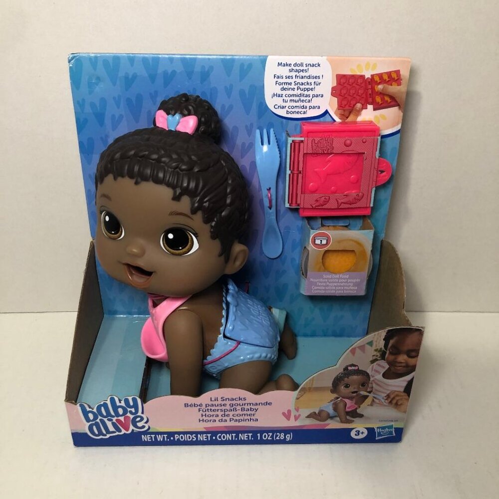 Baby Alive Lil Snacks Baby Doll, Eats and "Poops" African American NEW